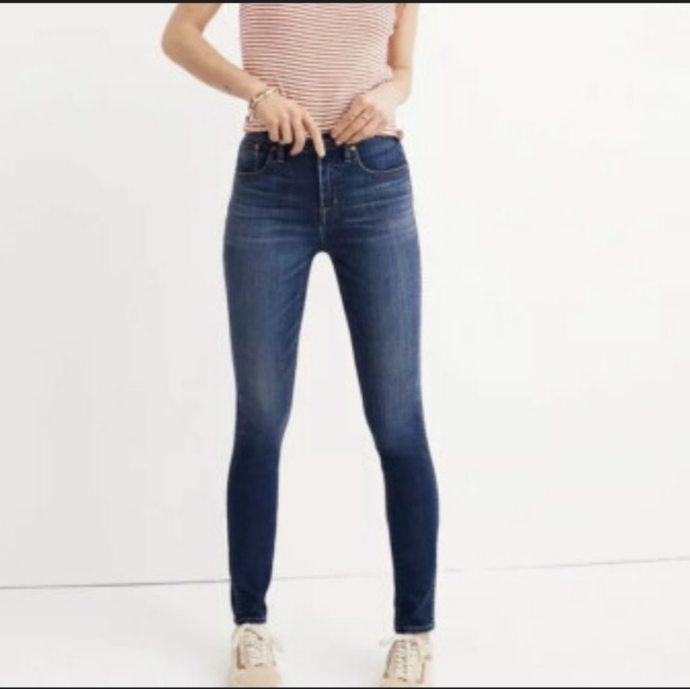 J. Crew High Rise Skinny Jeans Medium Blue Womens Denim